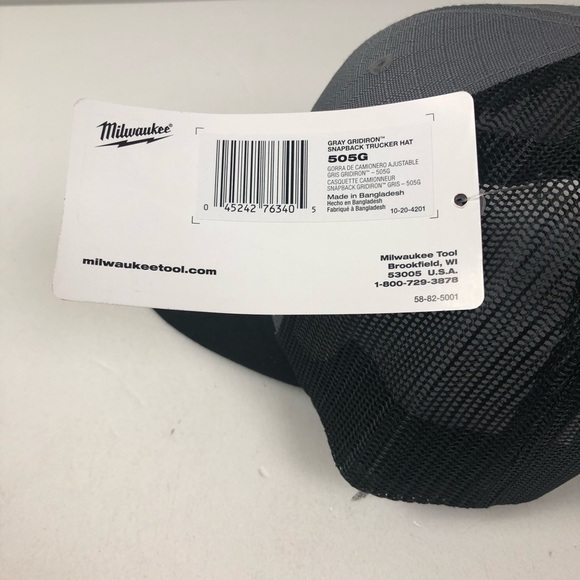 Milwaukee Tools Authentic SnapBack Mesh Cap Baseball Trucker Hat Gridiron NWT - Picture 8 of 8